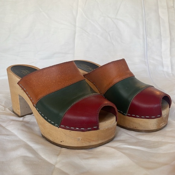 SWEDISH HASBEENS PLATFORM CLOGS SZ 37 - Picture 5 of 9